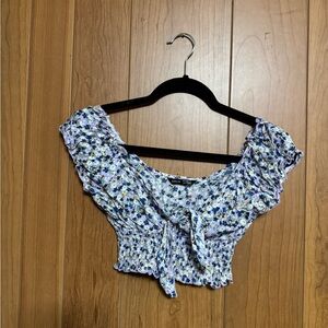 Floral Ruffle Crop Top